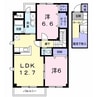 カメリアボア 2LDKの間取り