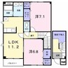 カーサ・チェーロ 2LDKの間取り