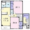 カーサ・チェーロ 2LDKの間取り