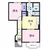 クリアースカイ 2DKの間取り