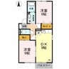 シャルマン南安長 2DKの間取り
