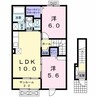 ヴィラ北浜Ⅱ 2LDKの間取り