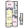 シュプレイムB 2LDKの間取り