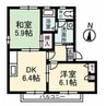 オータムK 2DKの間取り