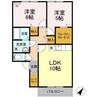 ブランドールH 2LDKの間取り