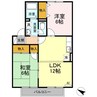 フォンテーヌ南安長 2LDKの間取り