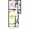 トライブC 1LDKの間取り