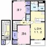 ウェアーハウスB 2LDKの間取り