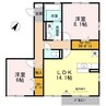 コリーヌ　ベルビュー 2LDKの間取り