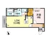 フォーサイト　ウエスト　B棟 1LDKの間取り