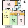 クレールニシヤマⅡ 3LDKの間取り