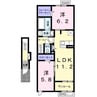 ハーヴェストⅧ 2LDKの間取り