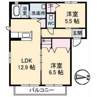 間取図 メゾン・ド・ロズⅡ