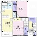 アベニールK　Aの間取図