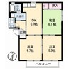 フロールドメゾン 3DKの間取り