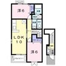 ミルキー・ウェイB 2LDKの間取り