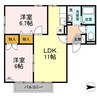 エスポワールＭ 2LDKの間取り