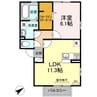 ボン　ボヌール 1LDKの間取り