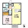 クレールニシヤマⅢ 1LDKの間取り
