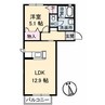 グランフルール 1LDKの間取り
