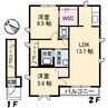 ヒルリッジ 2LDKの間取り