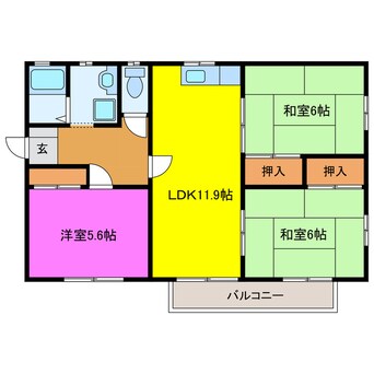 間取図 ビラージュ篁参番館