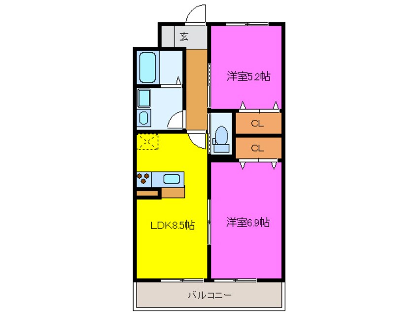 間取図 クレールシャンブル