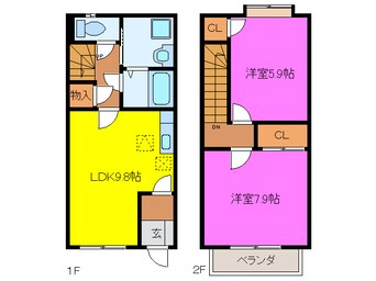 間取図 カリヨン西美薗Ｂ