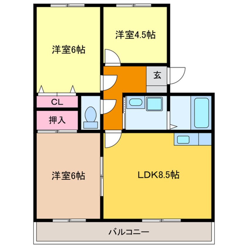 間取図 サンライズ弥栄Ⅲ