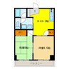 EAST ASANO 2DKの間取り