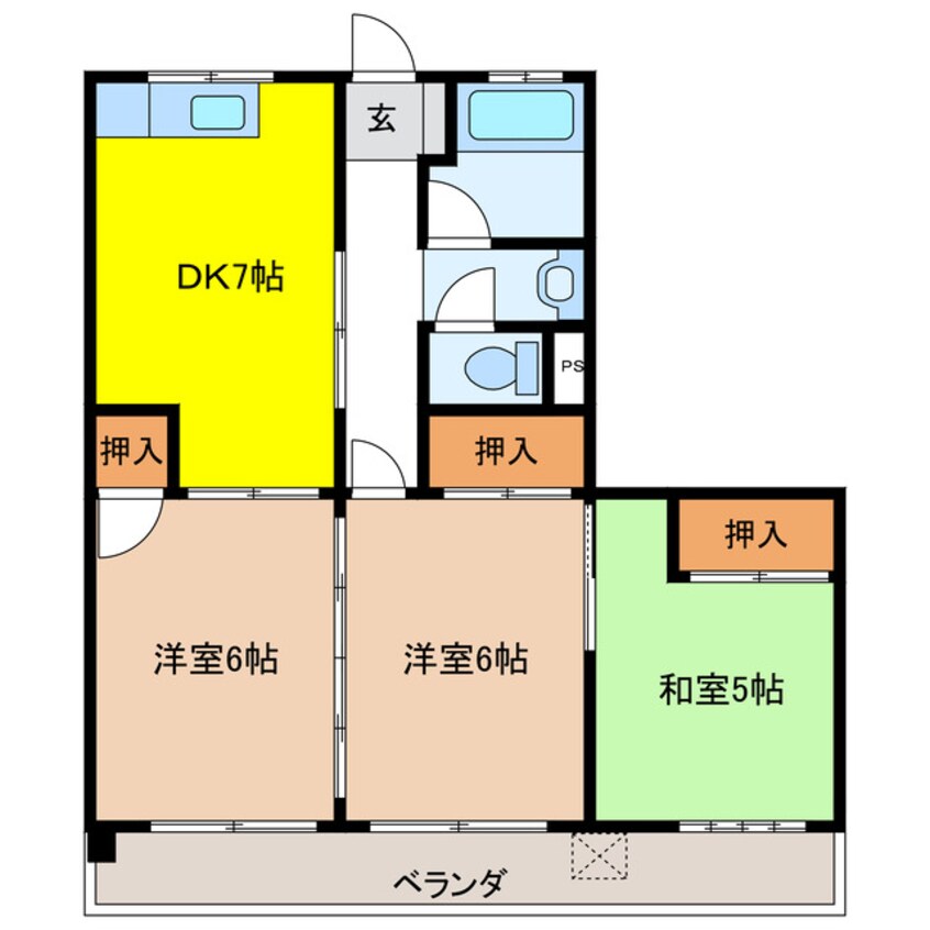 間取図 オーエスコーポ岐南