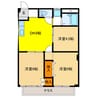 リバーハーフハイツ 3DKの間取り