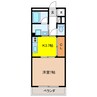 アビタシオンⅡ 1DKの間取り