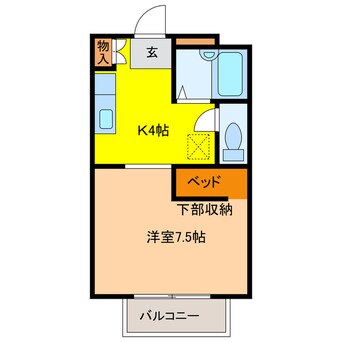 間取図 マルニヤコーポ　２