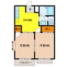 シャレー１１　Ｂ 2DKの間取り