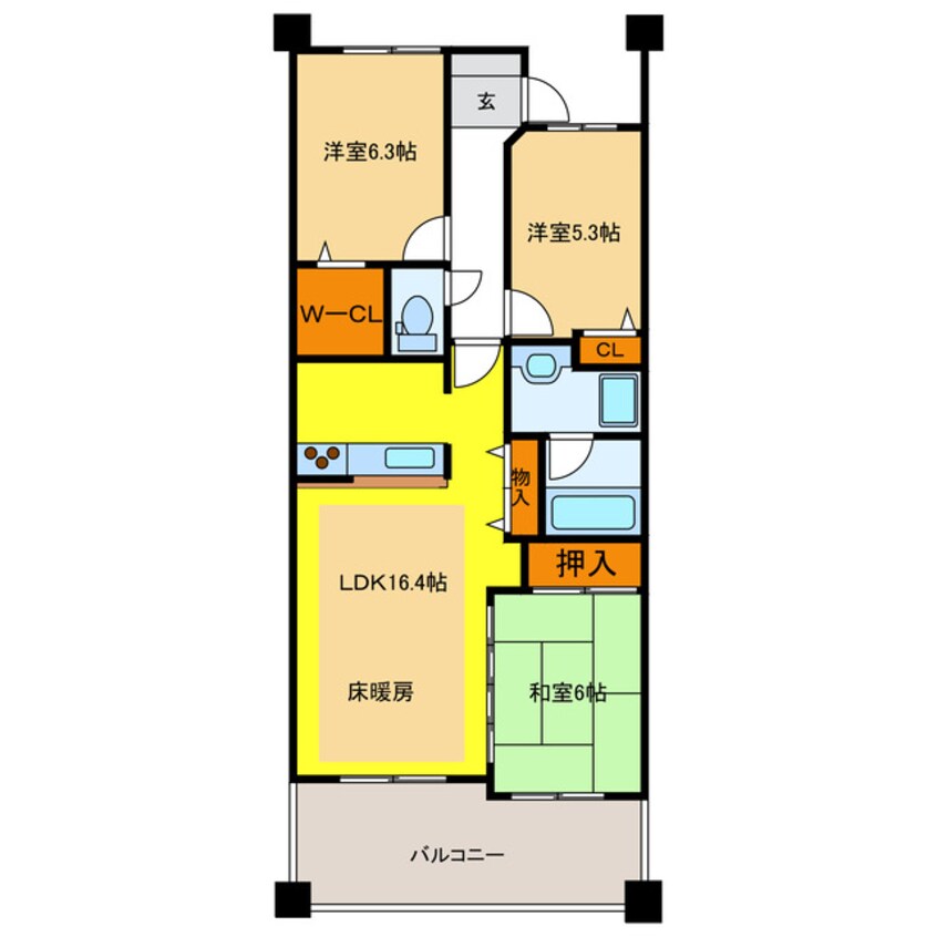 間取図 ライオンズ岐阜セントマークス壱番館