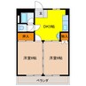 小川ビル（茜部） 2DKの間取り