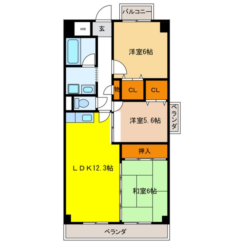 間取図 カーサ薬師寺