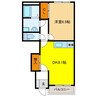 サンコートブロッコリー 1DKの間取り