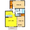 マノワールK・Ⅱ　Ｂ 2LDKの間取り