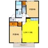 コートハウス岐陽 2LDKの間取り