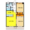 ソレイユ参番館 2LDKの間取り