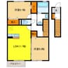 セジュール三松 2LDKの間取り