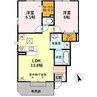 セジュール鷹匠 2LDKの間取り