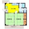コーポ大島 2DKの間取り