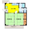 コーポ大島 2DKの間取り
