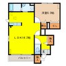 カーサ　クォーレ　Ⅰ 1LDKの間取り