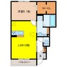 サンフォレスト領下 1LDKの間取り