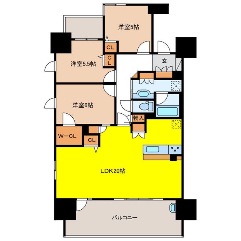 間取図 プレサンス ロジェ 岐阜 長良橋通り