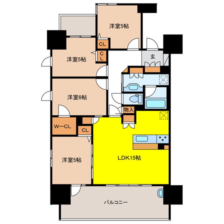 間取図 プレサンス ロジェ 岐阜 長良橋通り